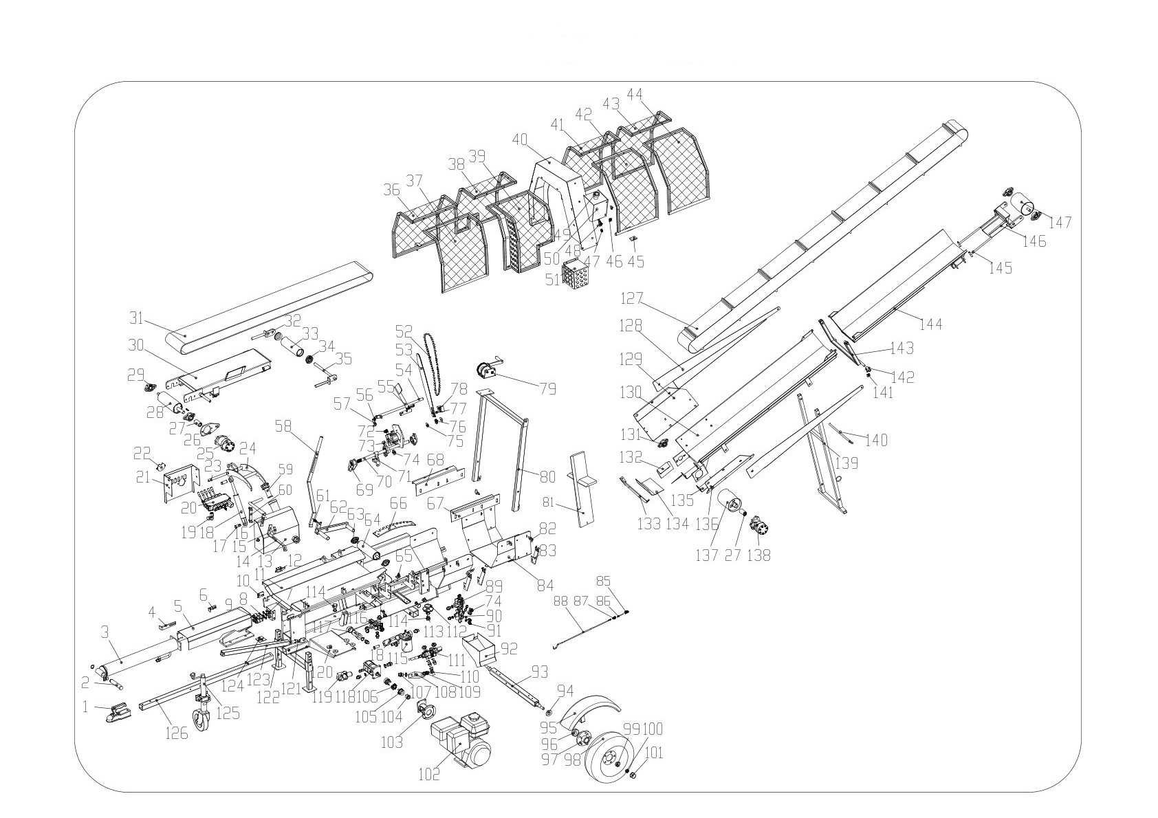 Benzin-S�gespaltautomat SSA500GH-PRO, hydraulisch